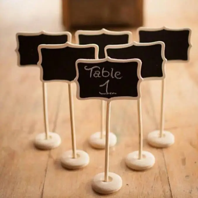 Wood White Framed Scroll Mini Chalkboard Stands Wedding Decoration