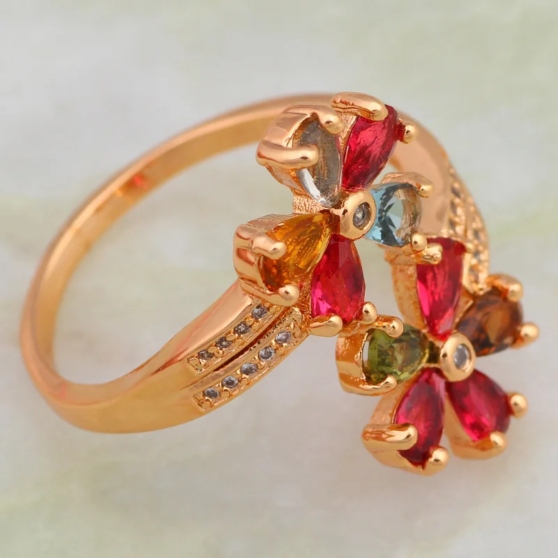 Женское кольцо с драгоценным камнем желтое золото размеры 6 7 8 9 R580|ring size|fashion rings for