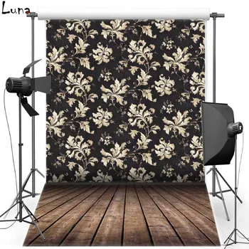 

MEHOFOTO Flower Wall Wood Floor Vinyl Photography Background For Wedding New Fabric Flannel Background For Photo Studio 1227