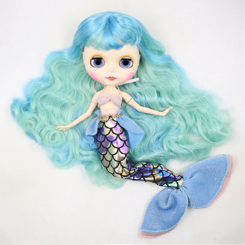 

Outfit for blyth 1/6 doll mermaid suit fishtail scale lace pink bra Mermaid princess clothes fit ICY licca joint body gift