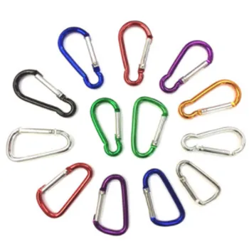 

10PCs Outdoor Safety Buckle Multi Colors Aluminium Alloy Keychain Climbing Button Carabiner Camping Hiking Hook Color Random