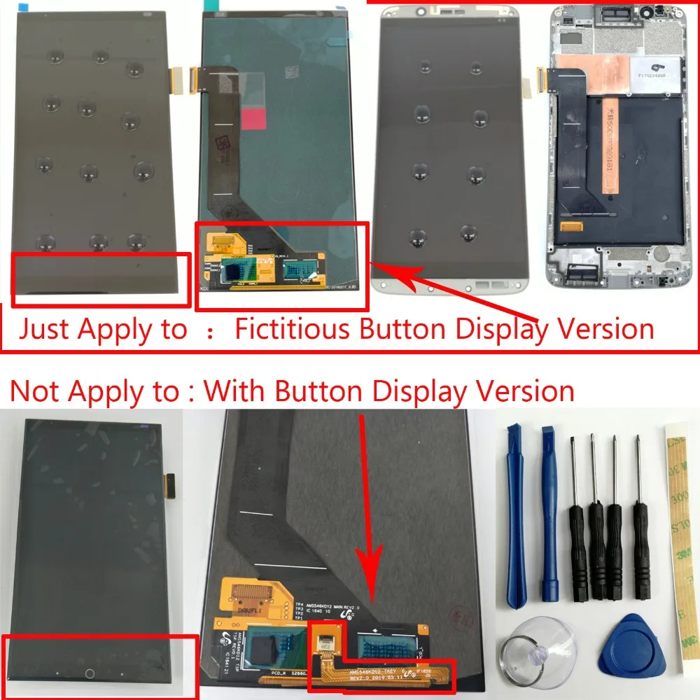 

Shyueda 100% New AMOLED For ZTE Axon 7 A2017 A2017U A2017G Fictitious Button Display Version LCD Display Touch Screen Digitizer