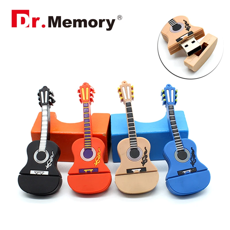 Dr. Memory Guitar USB флеш-накопитель мультяшный флеш-накопитель силиконовый USB накопитель 4G 8G 16G 32G USB 2,0 Флешка Рождественский подарок 4 цвета