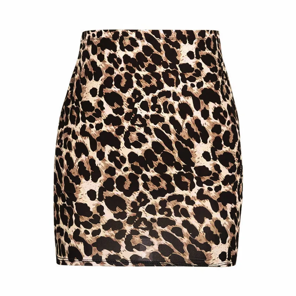 Новая женская юбка с леопардовым принтом, юбка с высокой талией, сексуальная облегающая мини-юбка, подходит для всех сезонов, Женская юбка faldas jupe femme