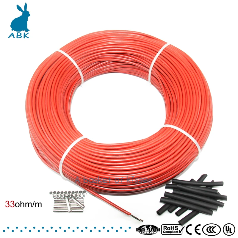 

12K 100meters carbon fiber low cost heating wire Heating cable Anti freezing thermal insulation floor heating system