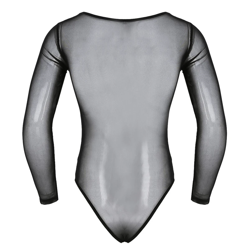 Sexy Men's Shapers One-Piece See Through Mesh Sheer Long Sleeve Scoop Neck High Cut Jumpsuit Bodysuit Lingerie for men Sexy Men's Shapers One-Piece See Through Mesh Sheer Long Sleeve Scoop Neck High Cut Jumpsuit Bodysuit Lingerie for men