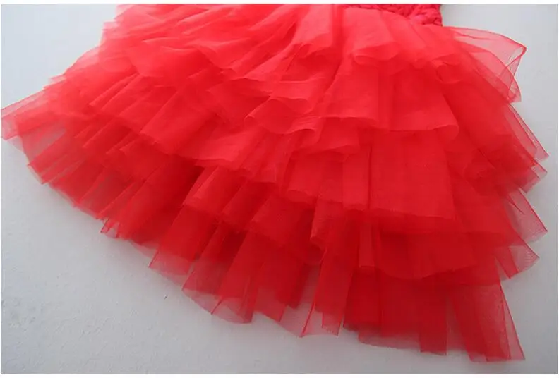 2018 для маленьких девочек красное рождественское кружевное платье китайский новый, платье Платья для маленьких девочек для девочек Пышная