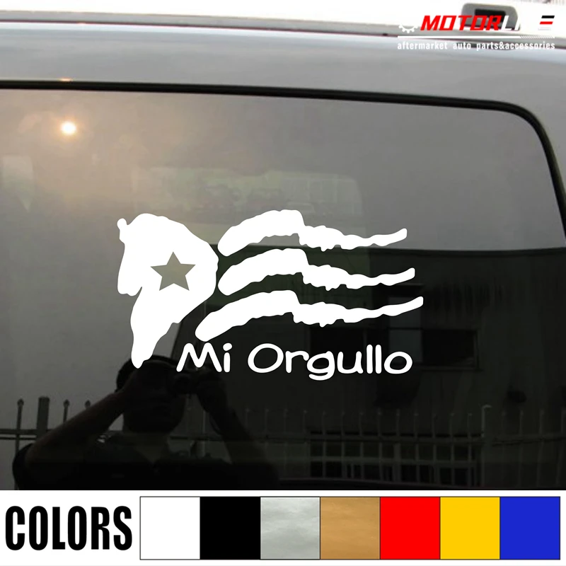 

Puerto Rico Flag PR Mi Orgullo Decal Sticker Car Vinyl pick size color no bkgrd
