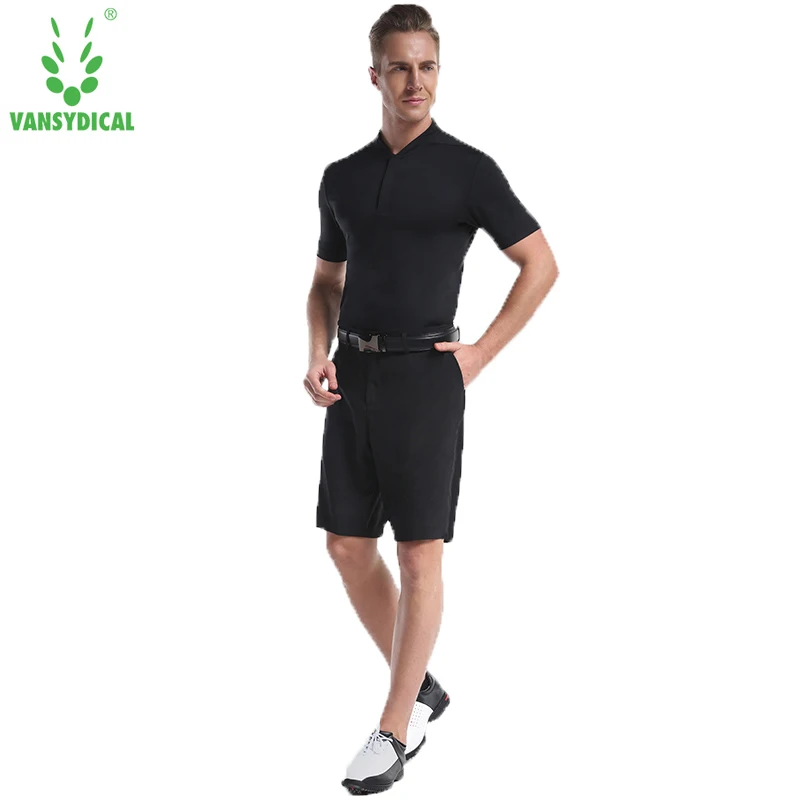 Vansydical العلامة التجارية الرجال ملابس الرجال قمصان غولف مع السراويل الصيف تنفس مرونة قمصان غولف