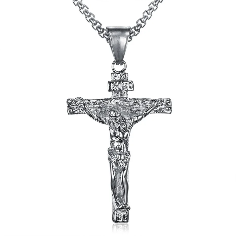 Религиозная Подвеска "Иисус" Христос крест кулон ожерелье для женщин/мужчин золотой цвет нержавеющая сталь ожерелья с распятием мужские христианские ювелирные изделия