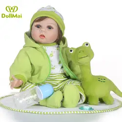 Мультфильм Динозавр Reborn baby куклы DIY игрушечные дюймов лошадки 22 дюймов реалистичные силиконовые младенцы кукла Touch мягкие реалистичные