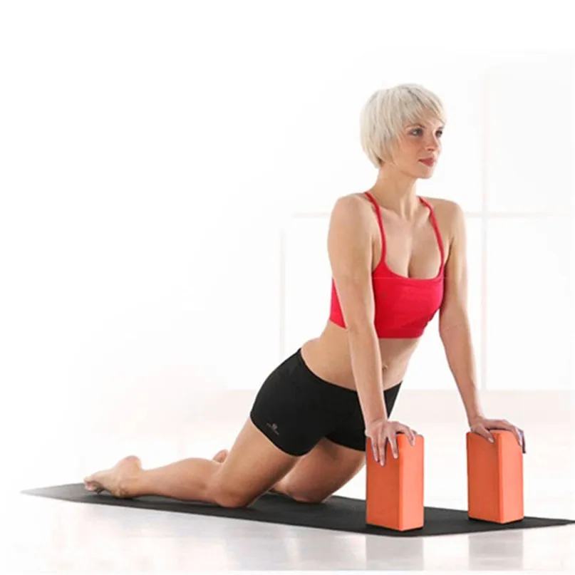 Yoga Block Exercise Workout Fitness Brick Bolster Pillow Cushion Stretch Resistant EVA Foam Aid Gym Training Body Shaping #2o2#F (2)