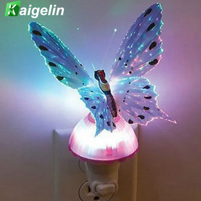 

Light Control LED Butterfly Night Light US Plug Romantic Color Changing LED Night Lamp For Baby Children Bedroom LED Night Light