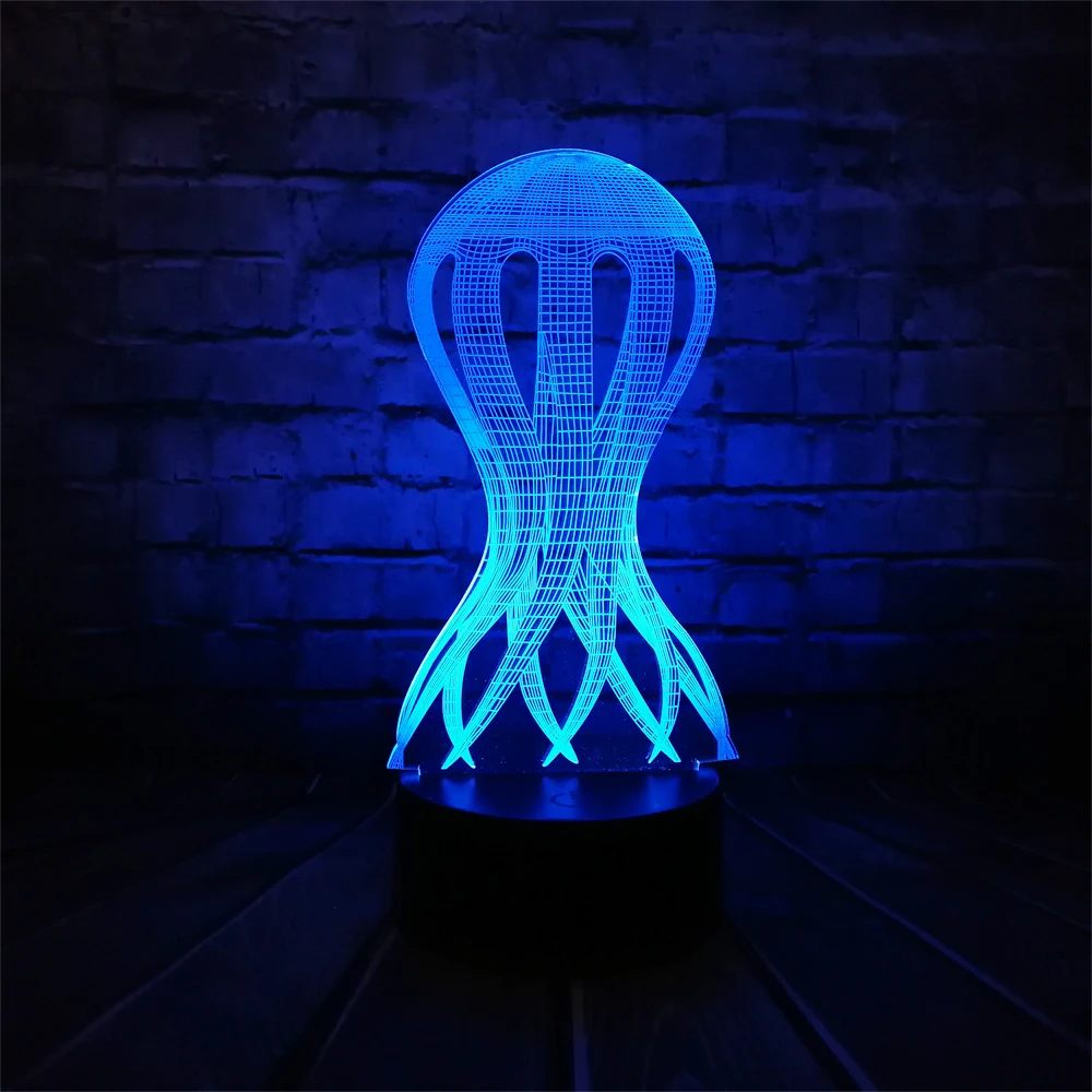 

NEW Squid Octopus Style 3D Lamp Kawaii Kid Night Light RGB LED Bulb Luminaria Christmas Decoration For Home Battery TOYS Table