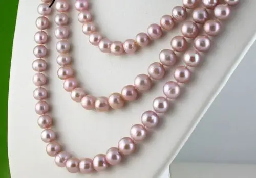 

Free Shipping >>>>>9-10mm natural Australian south sea pink pearl necklace48inch 14K