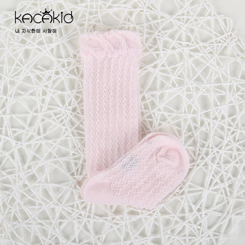 

Kacakid Summer baby girls socks sweet girl hollow mesh tube socks kids lace long socks cotton princess knee socks