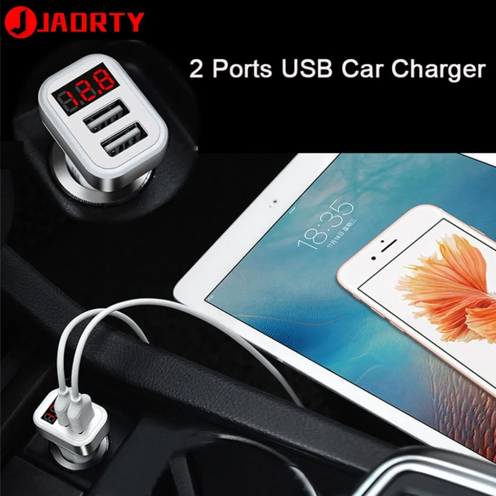 For iPhone Xs Max Car Charger 5V 2.1 A LCD Dual USB Smart Auto Car Phone Adapter Charger For iPhone XR X Max Charging Cargador