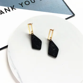 

Fashion geometric rectangular polygon Earrings natural stone earrings delicate earrings geometric retro earrings wholesale