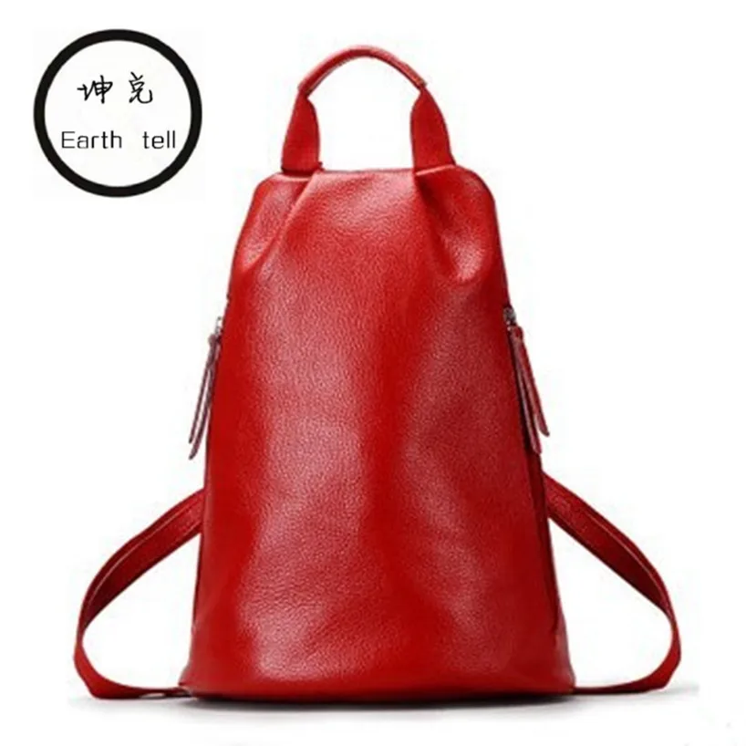 KUNDUI, Высококачественная сумка на плечо, хит, женский рюкзак из воловьей кожи, винтажная дорожная сумка для женщин, девушек, с двойным плечом, повседневные школьные сумки