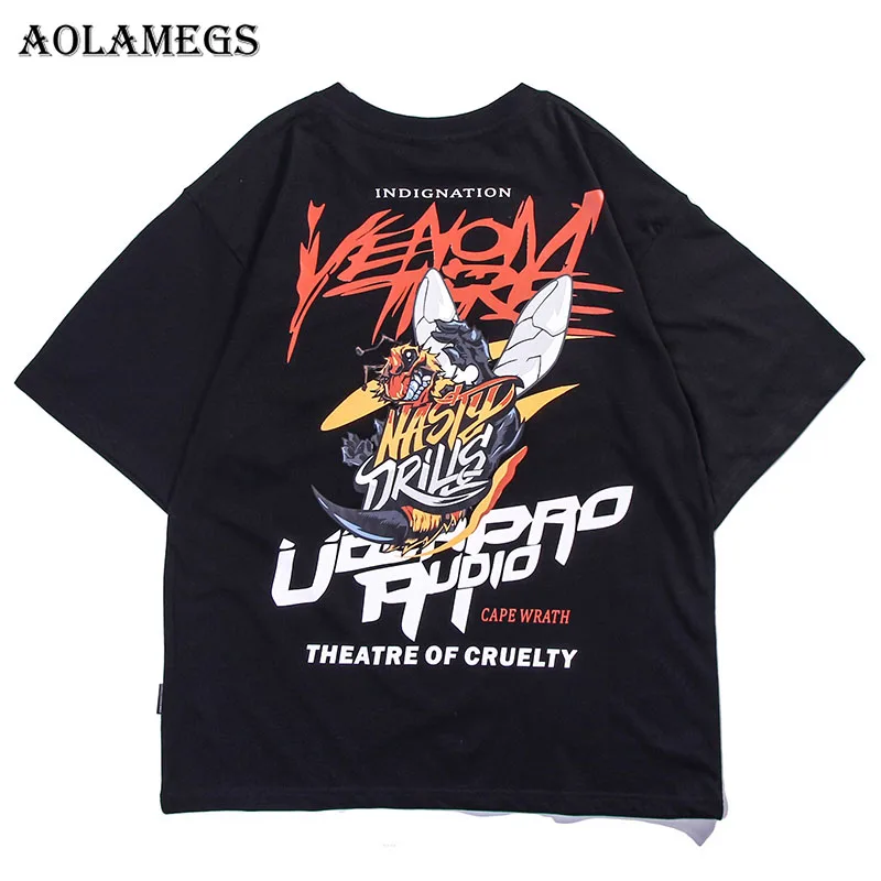 

Aolamegs T Shirt Men Honeybee Printed Men's Tee Shirts Short Sleeve T Shirt Fashion High Street Tees Hip Hop Streetwear Summer
