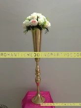 88cm/34.6inch height 8pcs/lot gold wedding party road led decoration centerpiece vase wedding flower Shelf road lead column