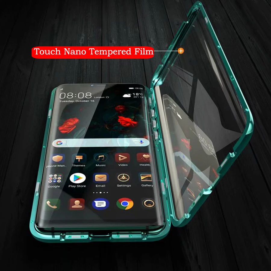 Металлический чехол с магнитной адсорбцией для Huawei Mate 20 Pro Mate20 Etui Роскошный