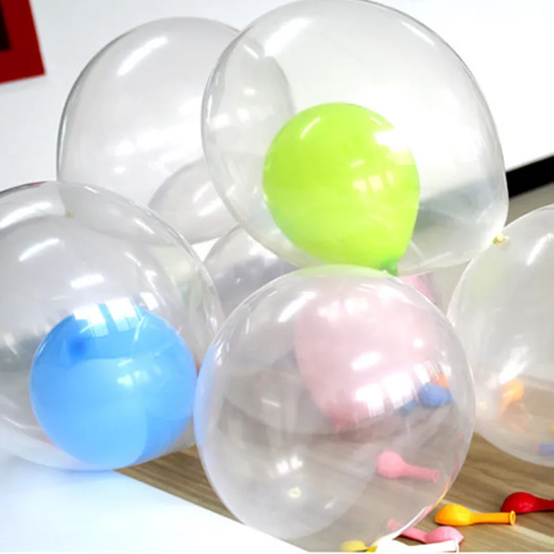Wholesale 50pcs 12 Inch Thickened 3g Bright Latex Balloons (Transparent)-in Ball