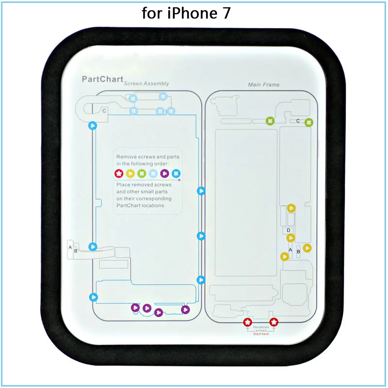 9 шт. направляющая прокладка Магнитный винтовой коврик для iPhone 6 6s 6 p 6s p 7 7 p 8 8 p Профессиональный Магнитный винт коврик техническое руководство по ремонту Pad