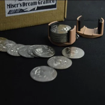 

Miser's Dream Granted with instruction coin from hand magic tricks magic props