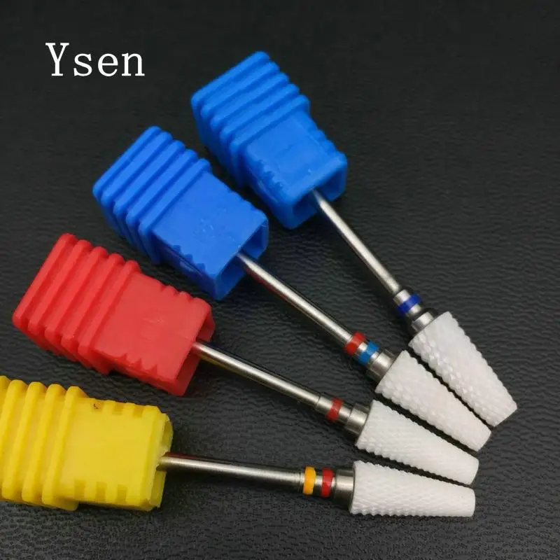 

Conical ceramic nail drill rotary burr milling cutter manicure pedicure tool electric nail drill accessories