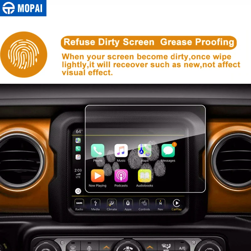 MOPAI Car Stickers for Jeep Wrangler JL 2018 GPS Navigation Screen Protector Decoration for Jeep JL