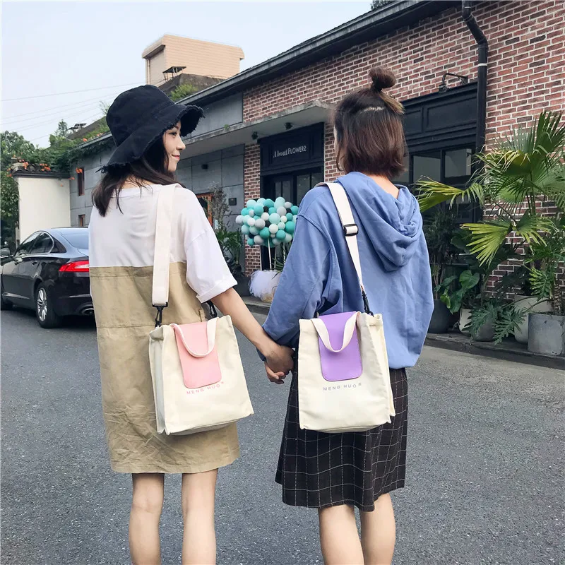 Menghuo Canvas Bag for Women 2018 Tote Ladies Casual Shoulder Bag Reusable Shopping Bags Beach Bag Female Cotton Cloth HandbagIMG_6245