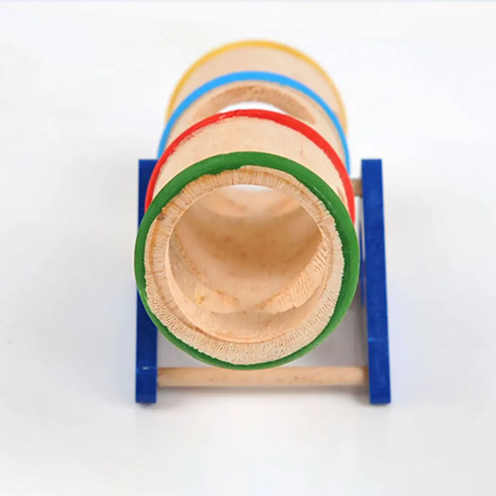 Pet Supplies Cage House Tunnel Wooden Seesaw Rainbow Playground Tube Colorful Safe Toy Small Animal For Hamster