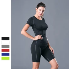 Плотный спортивные костюмы для йоги женский комплексный тренировочный костюм тонкий Бег Фитнес Одежда быстросохнущие шорты Комплект из двух предметов