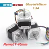 Nema17-Motor paso a paso CNC 17HS4402 L40mm/60 Oz-in/40Ncm 1.3A, bifásico, cuatro partes ► Foto 2/6