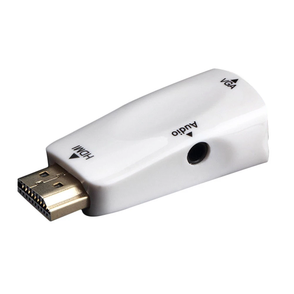 Лучшие предложения 1080P HDMI штекер VGA разъем адаптер видео преобразователь 3 5 мм