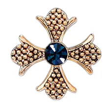 1 Pc New Fashion Clothes Cross Shape Men Brooches Crystal Flower Brooch Pins for Women Jewelry Gold/Silver Plated Collar Pins