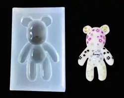 Милые мини-медведь форме прозрачные силиконовые формы эпоксидной смолы формы изделия кулон ожерелье аксессуары для поделок ручной