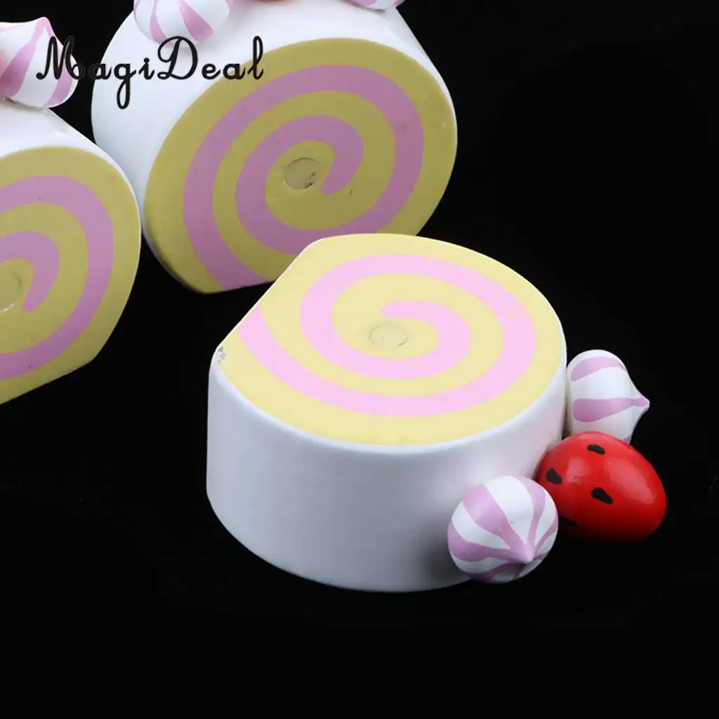 Simulation Wooden Bithday/ Strawberry Cake Kids Food Pretend Cutting Toy Girls Birthday Gift