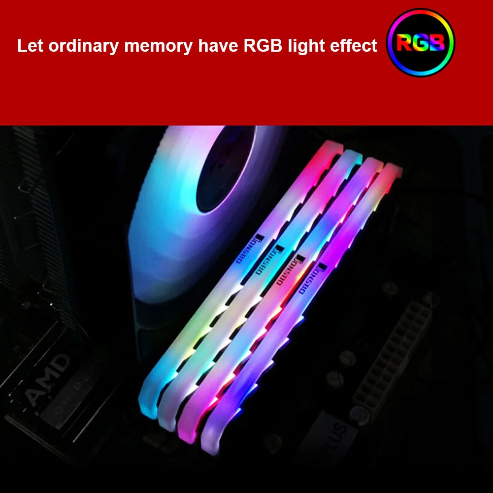 

Aluminum Alloy Cooling Shell Heat Sink RGB Light Effect Memory Cooling Radiator SL@88
