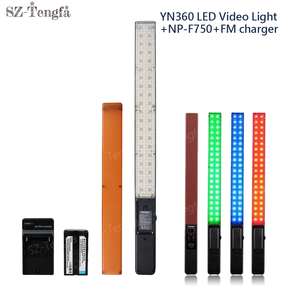 YONGNUO YN360 ручной светодиодный видео свет 3200k 5500k RGB красочный + аккумулятор |