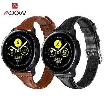 

20mm Genuine Leather Strap for Samsung Galaxy Watch Active 42mm Gear S2 Huawei Garmin vivoactive Amazfit BIP Youth Bracelet Band