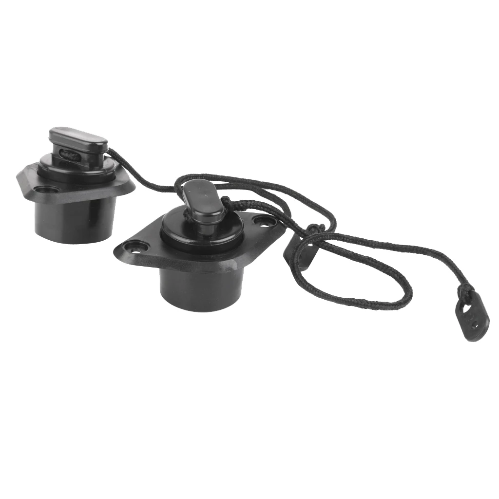 MagiDeal 2019 2x Black Marine PVC Scupper Drain Valve Cap for Kayak Inflatable Boat Dinghy Scupper Valve 