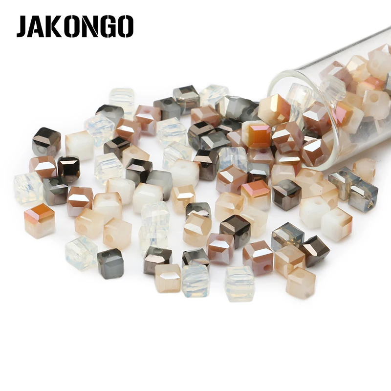 JAKONGO квадратные стеклянные бусины 4 мм AB эффектные для изготовления браслета DIY