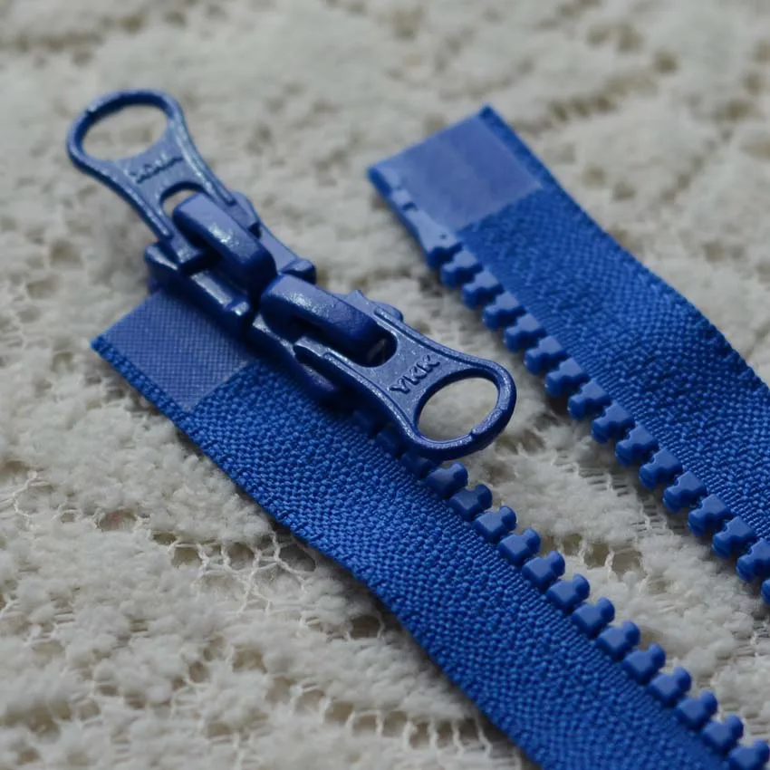 2 Pcs/lot Long Plastic Resin Ykk Zipper Black Coffee Blue Off White Red green Double Open Two-way Fasteners Sewing Accessories