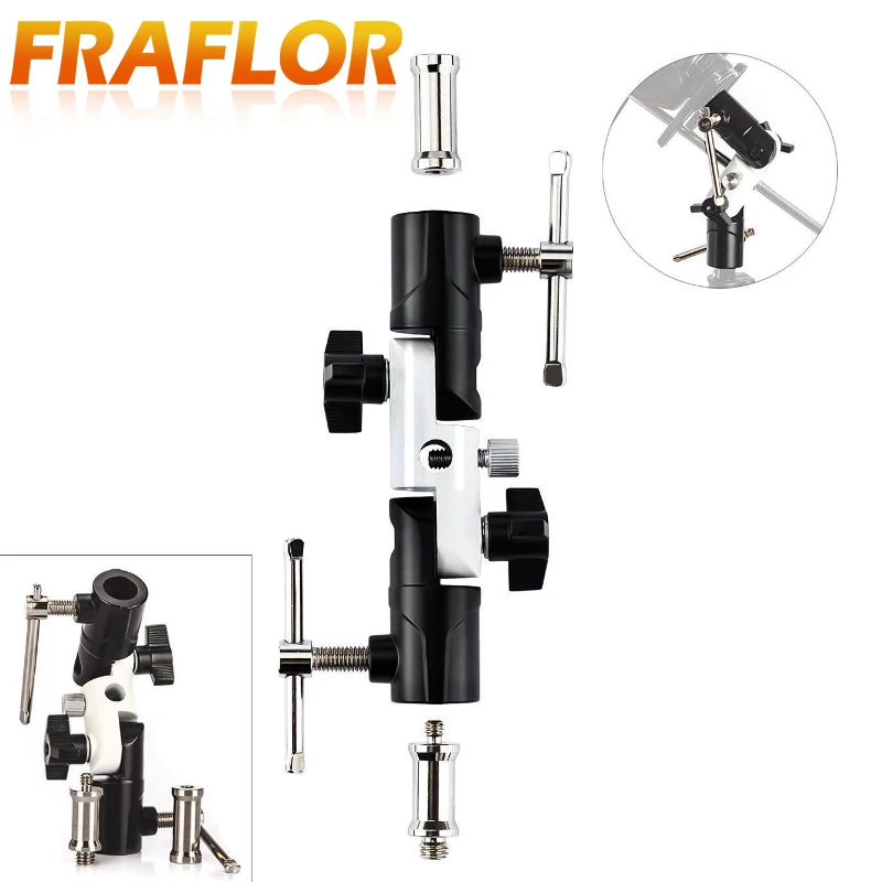 Universal Light U-shaped Swivel Metal Flash Holder Three-section Bracket Light Stand / Tripod / Flash Photography Umbrella