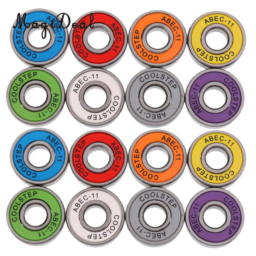 MagiDeal 16 Pieces ABEC 11 High Speed Wearproof Skateboard Scooter Inline Bearings