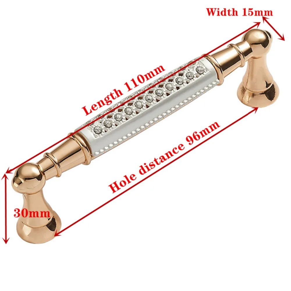 Золотые дверные ручки цвета шампанского с бриллиантами, роскошные ручки из цинкового сплава для ящика шкафа, европейские мебельные ручки для шкафа, фурнитура