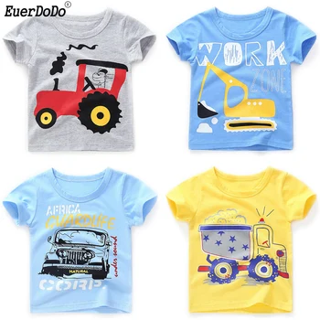 

Boys T-shirt Cartoon Short Sleeve Toddler T Shirt For Boys Girls 1 2 3 4 5 6 Years Kids Summer Clothes Baby Boy Tops Cotton