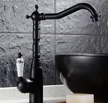Modern Kitchen Faucet Swivel Brass Faucets Bathroom Tall Faucet Sink Basin Mixer Tap black Antique Sink Tap Free Shipping